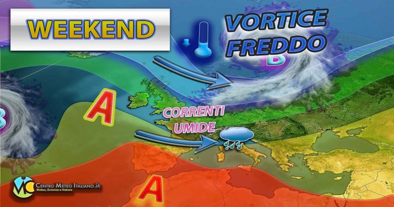 Meteo Weekend – Cede l’alta pressione, nuvolosità in aumento in Italia con la possibilità di qualche pioggia