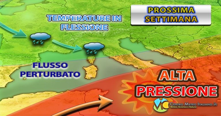 Meteo – Squillo dell’Autunno ad inizio settimana prossima, con il ritorno delle piogge e dei temporali con calo termico