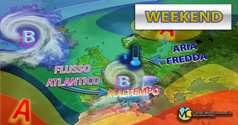 Meteo Italia – piogge e temporali verso il Sud, maltempo intenso in vista per il prossimo weekend