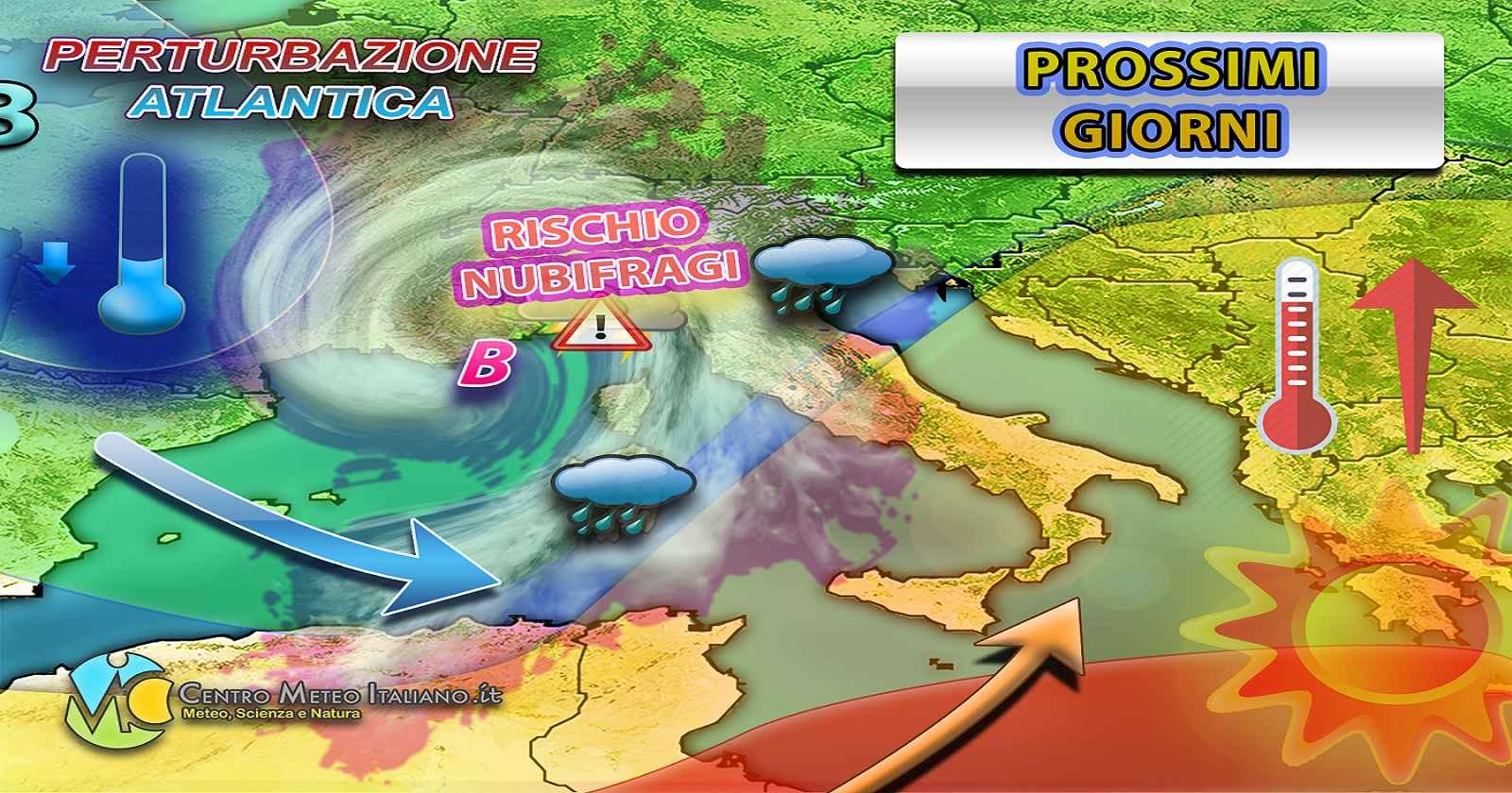 Forte maltempo con possibilità di nubifragi entro il weekend