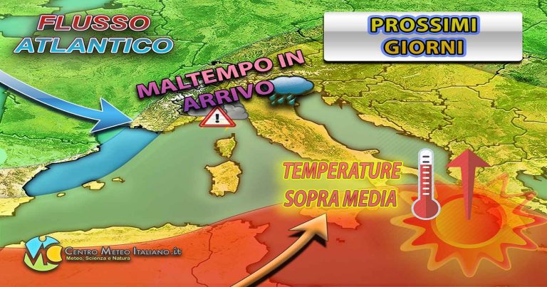 Meteo – Netto rialzo termico in Italia nei prossimi giorni ma anche piogge e temporali su alcune regioni