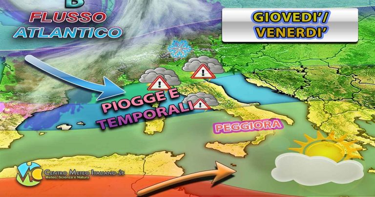 Meteo – Autunno sprint, nuovo impulso di maltempo in arrivo in Italia, con rinnovati rovesci e temporali: i dettagli