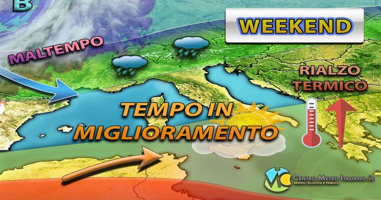 Meteo Weekend – Tempo in miglioramento in Italia con cieli soleggiati, ma possibili piogge su alcune regioni