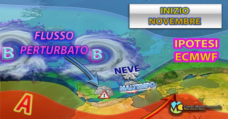 Meteo Italia – si apre una settimana all’insegna del maltempo, più freddo e possibile neve entro il weekend