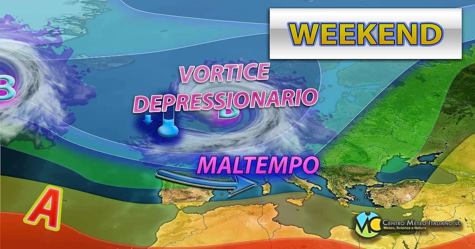 Meteo - Nuovo impulso di maltempo polare in arrivo in Italia nel Weekend, con piogge, temporali, nubifragi e neve in abbassamento: i dettagli