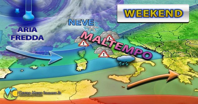 Meteo - Irruzione polare nel Weekend con maltempo e calo termico: neve attesa a quote relativamente basse