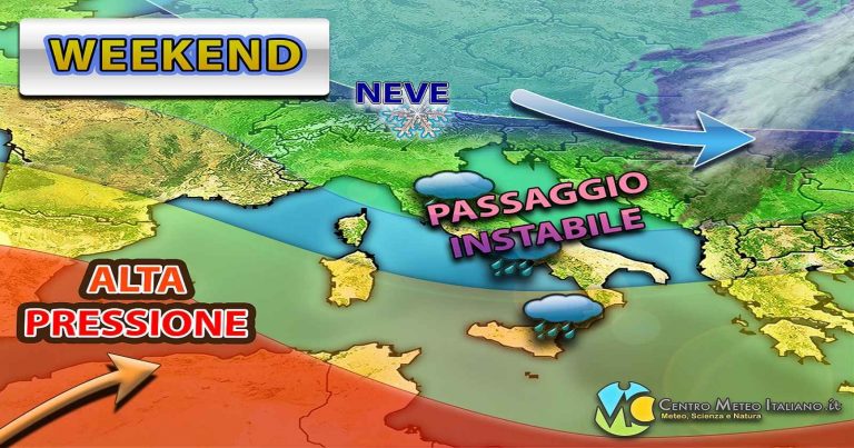 Meteo Weekend – Al via asciutto e soleggiato in Italia, ma domenica tornano piogge e temporali anche intensi