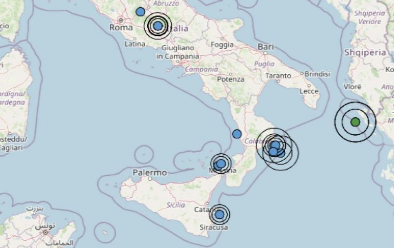 Terremoto di magnitudo 3.5 nel pomeriggio: epicentro della scossa nel Mar Ionio Settentrionale