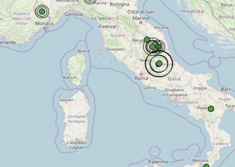 Doppio intenso terremoto nettamente avvertito in Abruzzo: epicentro in provincia dell’Aquila. I dati ufficiali Ingv