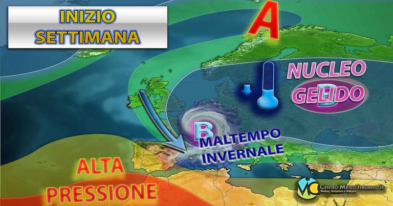 Meteo – Nuovo impulso di maltempo polare in arrivo in Italia. Tornano piogge, temporali e neve, ecco quando