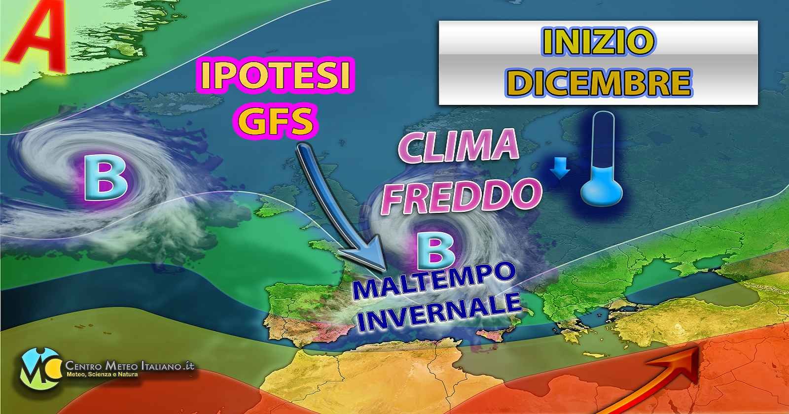 Meteo weekend, maltempo invernale all'inizio di dicembre