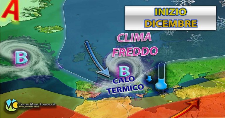 Meteo Italia – dopo l’impennata delle temperature ecco un fronte freddo nel primo weekend di dicembre