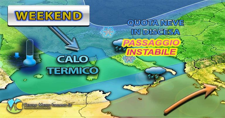 Meteo – Maltempo polare con neve a quote medie in arrivo nella prima parte del Weekend, i dettagli