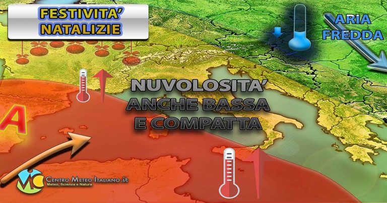 Meteo – Alta pressione di nuovo in espansione sul Mediterraneo, festività natalizie con stabilità e clima mite