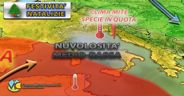 Meteo - Nubi in aumento per Natale e Santo Stefano in Italia, ma l'Anticiclone appare irremovibile: ancora stabilità, i dettagli