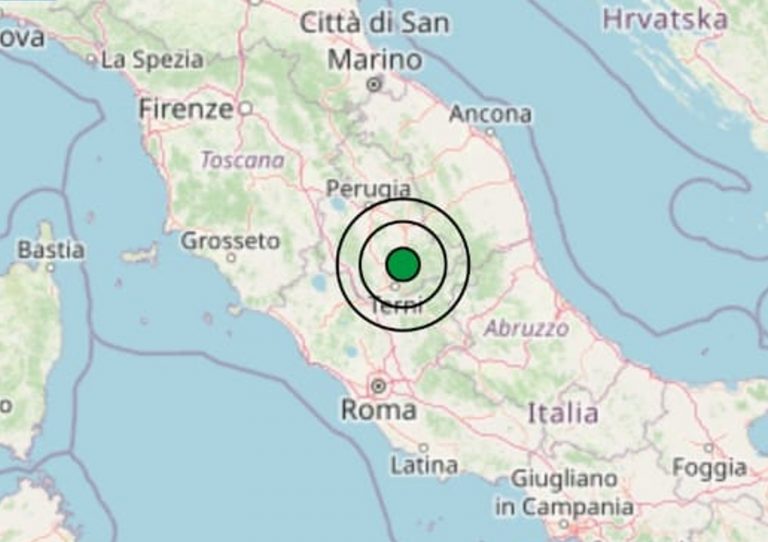 Terremoto nettamente avvertito dalla popolazione: epicentro della scossa a Spoleto, in provincia di Perugia