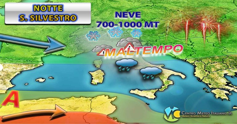 Meteo – Capodanno parte con il maltempo polare, migliora a seguire in un contesto comunque perturbato: i dettagli