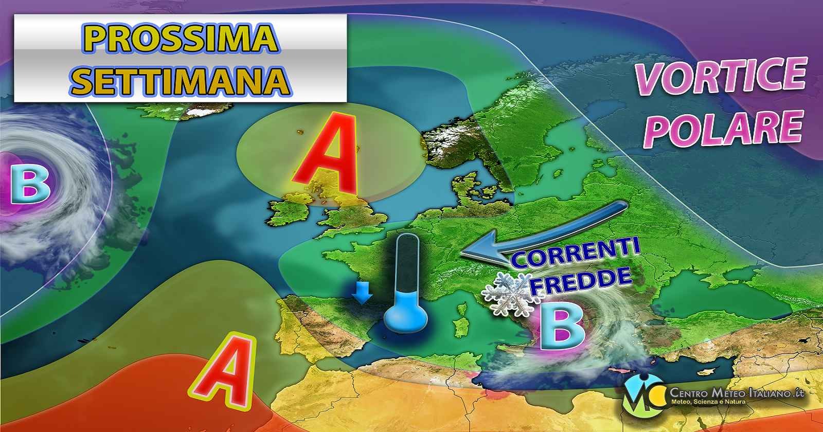 Correnti fredde attese per la prossima settimana con possibilità di neve a bassa quota