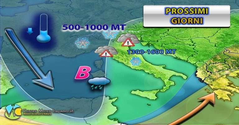 Meteo – Attacco di maltempo polare in arrivo nel Weekend dell’Epifania in Italia, con piogge e nevicate: i dettagli