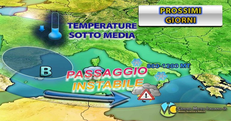 Meteo – Ancora piogge e temporali in Italia ma nei prossimi giorni tempo più asciutto e con ampie schiarite