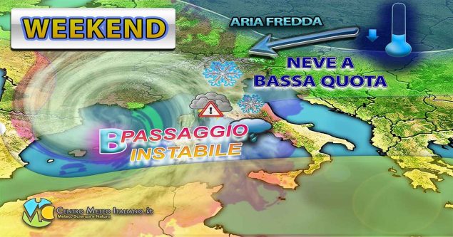 Meteo - Inverno alla ribalta nel Weekend, con piogge e nevicate a quote molto basse in Italia: i dettagli