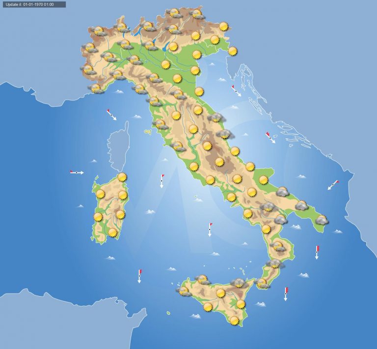 Meteo domani 21 gennaio: tempo in miglioramento in Italia con ampie schiarite e solo qualche disturbo nuvoloso