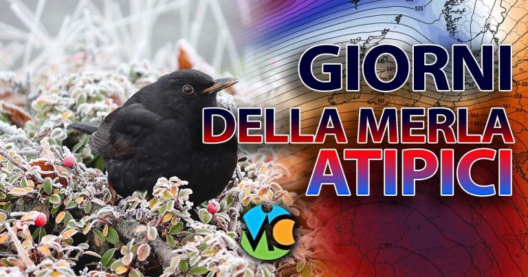 Meteo – Giorni della Merla con maltempo e calo delle temperature, ma senza gelo