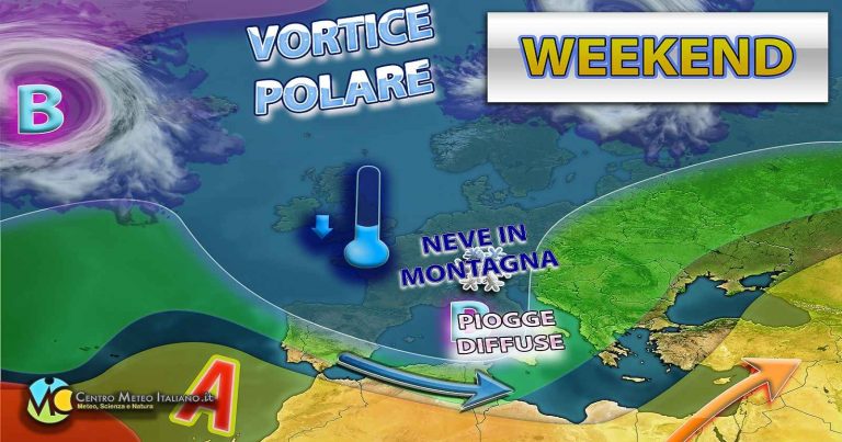 Meteo – Peggioramento polare in arrivo nel Weekend, con nevicate e possibili nubifragi: i dettagli