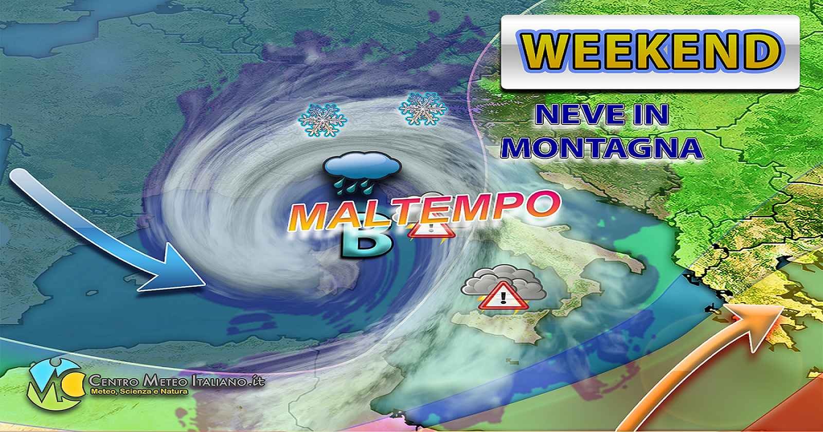 Meteo - Italia nel bersaglio del maltempo polare nel Weekend, con neve in montagna: i dettagli