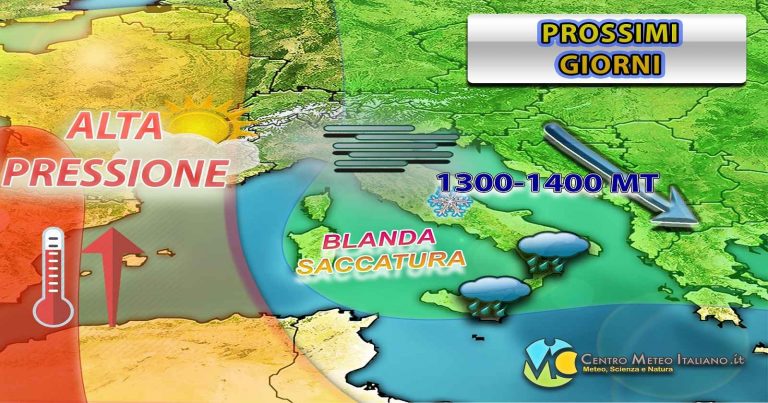 Meteo Italia – passaggio instabile nelle prossime ore con piogge e acquazzoni su queste regioni