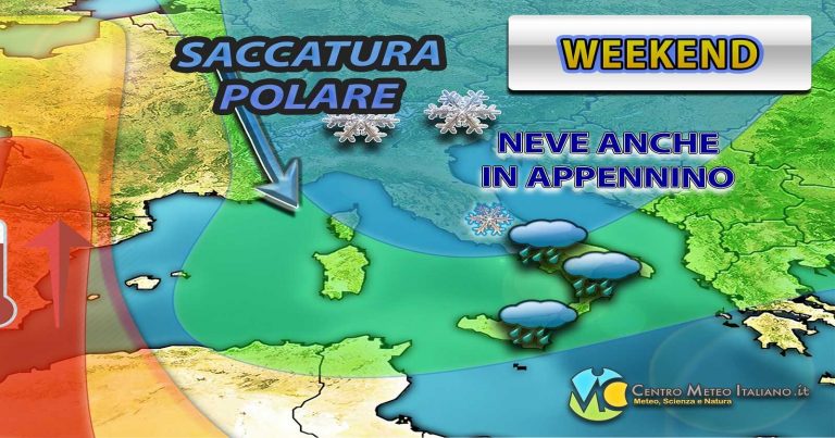 Meteo – Piogge e possibili temporali anche intensi con nevicate fino al Weekend in Italia, i dettagli