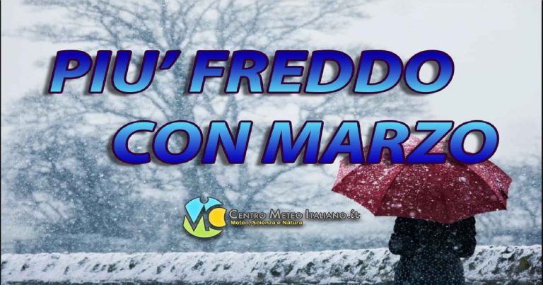 Meteo – Peggioramento invernale in Italia nei primi giorni di marzo con neve anche a quote medio-basse
