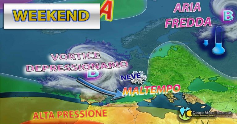 Meteo – Weekend perturbato in vista, con un nuovo affondo polare. I dettagli