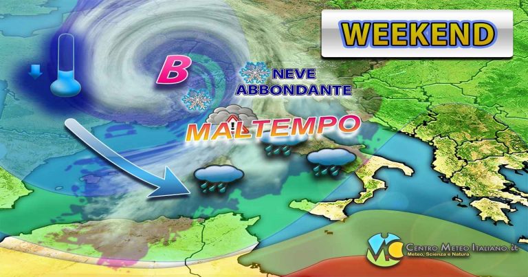 Meteo – Assalto polare nel Weekend in Italia, con possibili nubifragi e nevicate in montagna: i dettagli