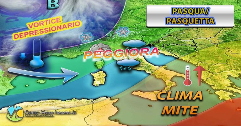 Meteo Italia – Pasquetta bagnata per il transito di un impulso instabile, alta pressione in vista ad aprile