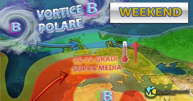 Meteo Italia - alta pressione e clima mite nel weekend