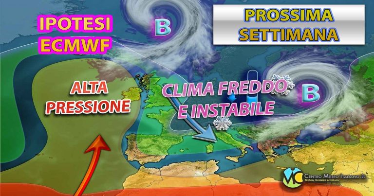 Meteo – Italia sotto attacco del maltempo nella prossima settimana, col ritorno della neve: la tendenza