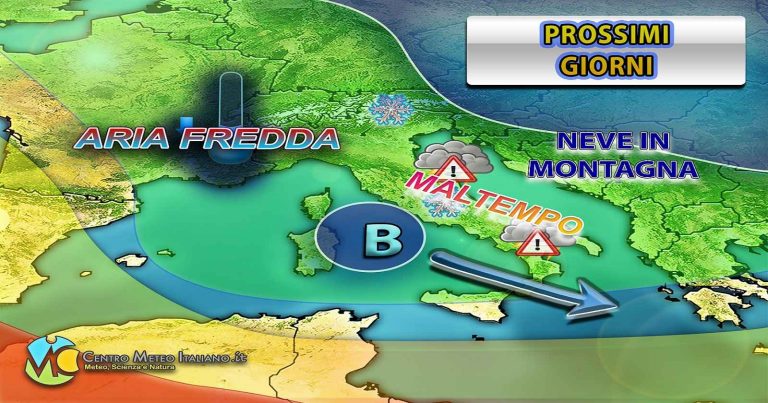 Meteo – Colpo di coda invernale in Italia con maltempo a più riprese ed anche neve su Alpi ed Appennini