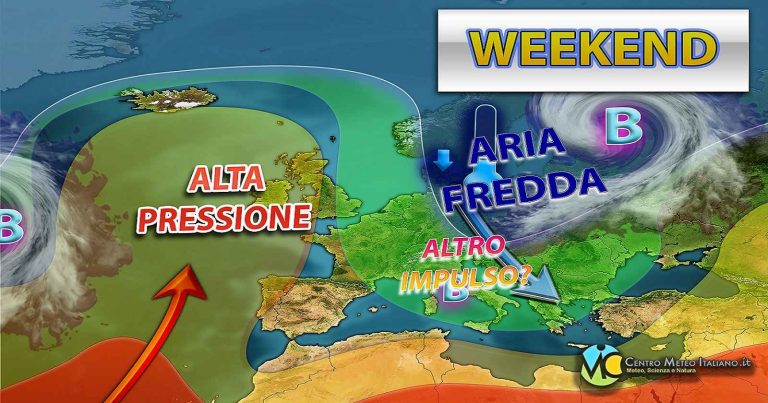 Meteo weekend – Nuovo passaggio instabile e freddo con piogge, temporali e nevicate a quote medio-basse