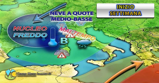 Meteo - Altro impulso di maltempo artico in arrivo con neve finanche in collina: i dettagli