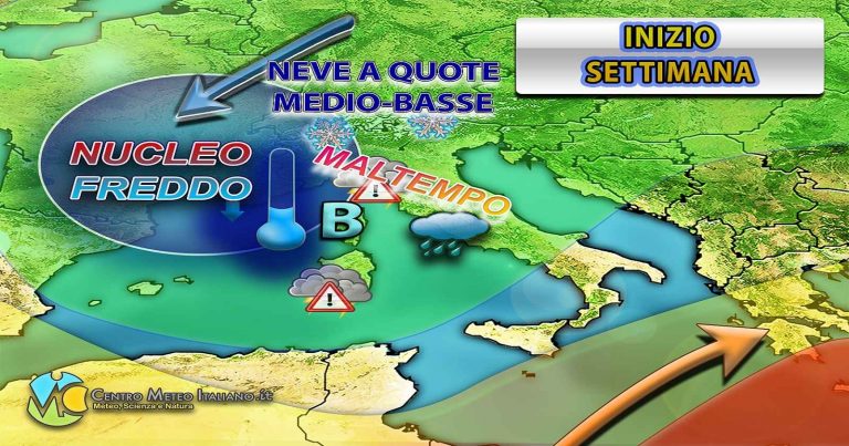 Meteo – Altro impulso di maltempo artico in arrivo con neve finanche in collina: i dettagli