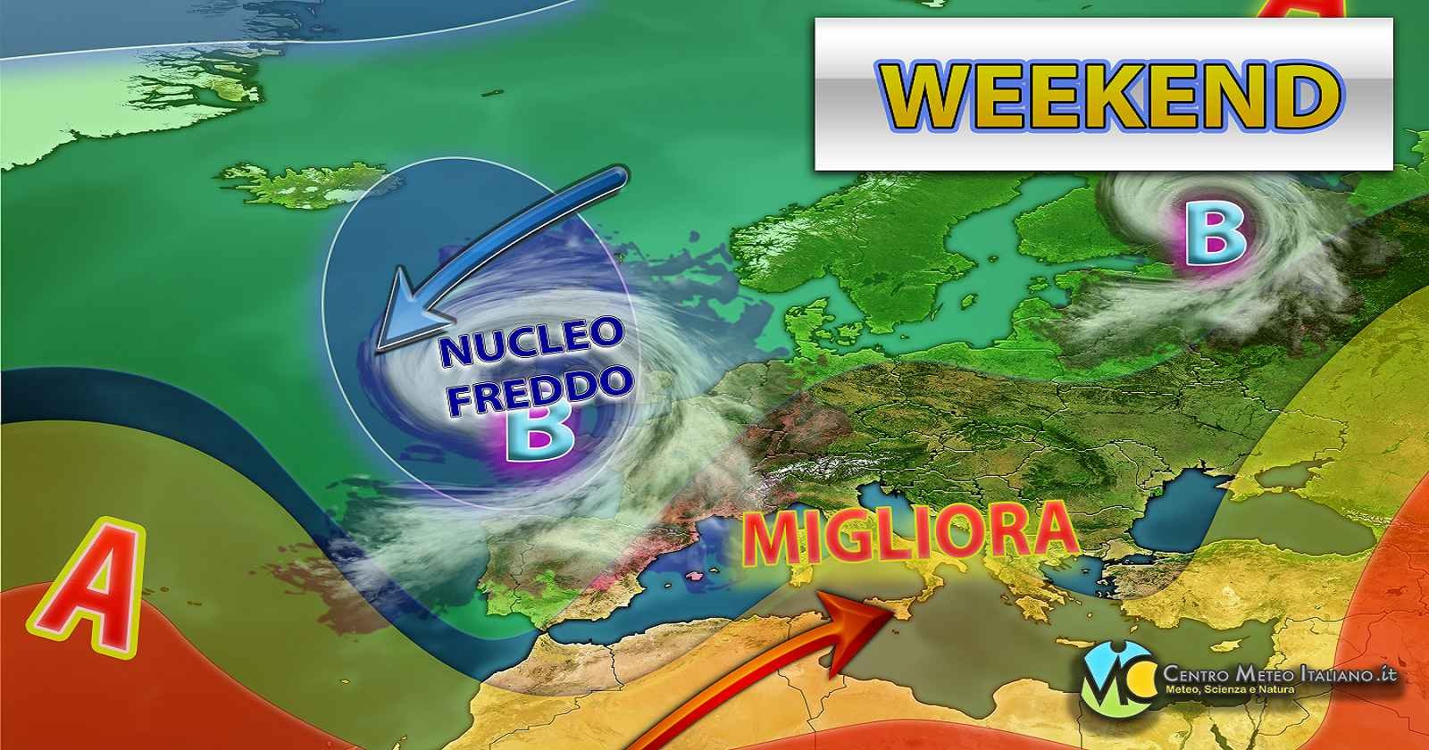 Miglioramento possibile con l'arrivo del weekend