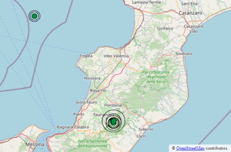 Intensa scossa di terremoto di magnitudo 3.5 avvertita nelle scorse ore in Calabria, epicentro, ipocentro e dati Ingv