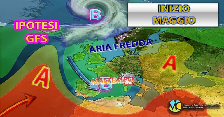 Meteo – mese di maggio che inizia con una nuova fase di maltempo, tornano piogge e temporali