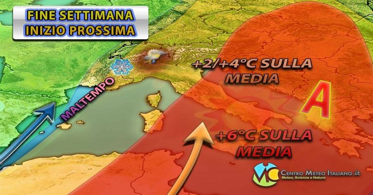 Meteo Italia – Alta pressione con ulteriore aumento termico fino ad inizio settimana, salvo disturbi sul Nordovest