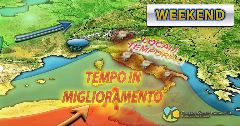 Meteo – Pressione in aumento con tempo più stabile, salvo residui disturbi; i dettagli