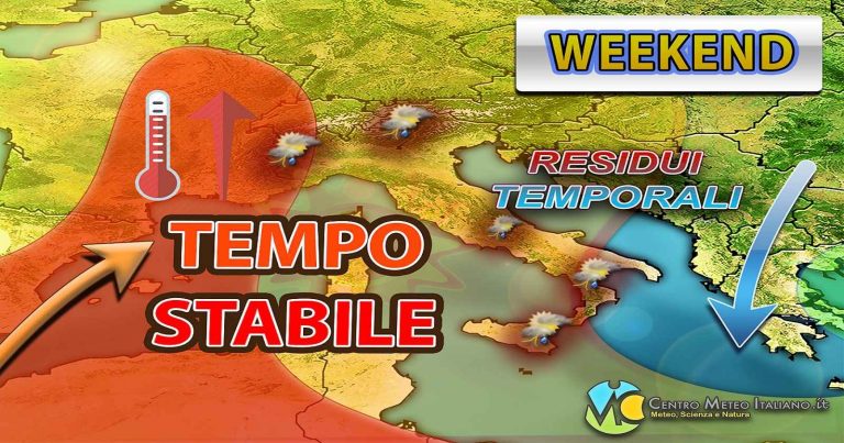 Meteo – Pressione in aumento e temperature primaverili nel weekend, salvo residui temporali