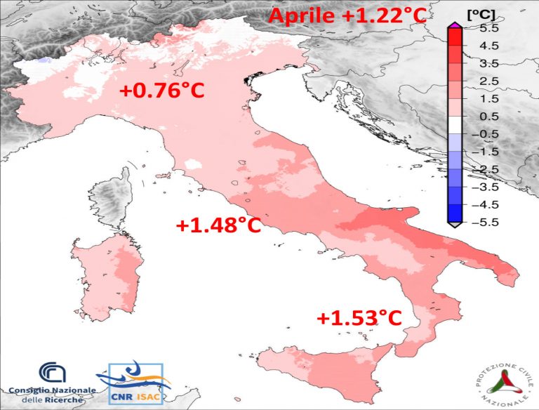 Meteo – Aprile nel complesso mite in Italia e secco al centro-sud; i dati del CNR