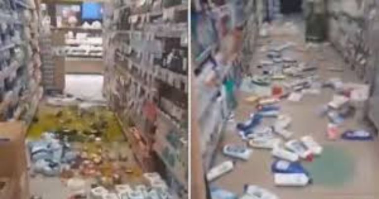 Terremoto ai Campi Flegrei, i danni in un supermercato a Pozzuoli – VIDEO
