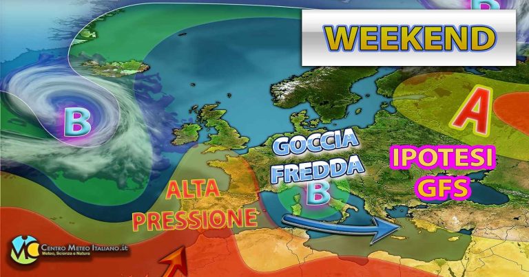 Meteo Weekend – Ultimo fine settimana di maggio con possibile maltempo in Italia per arrivo goccia fredda